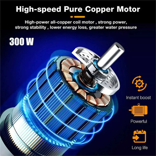 Cordless 300W High-Pressure Car Washer – 30Bar, 12000mAh, Foam Gun